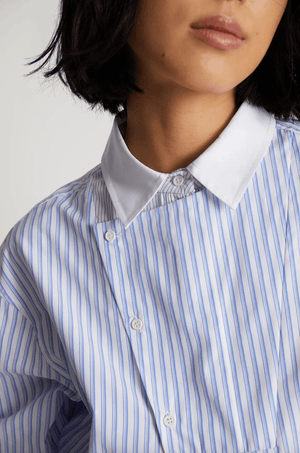 Space Striped Button Down Top - The Collective Park City