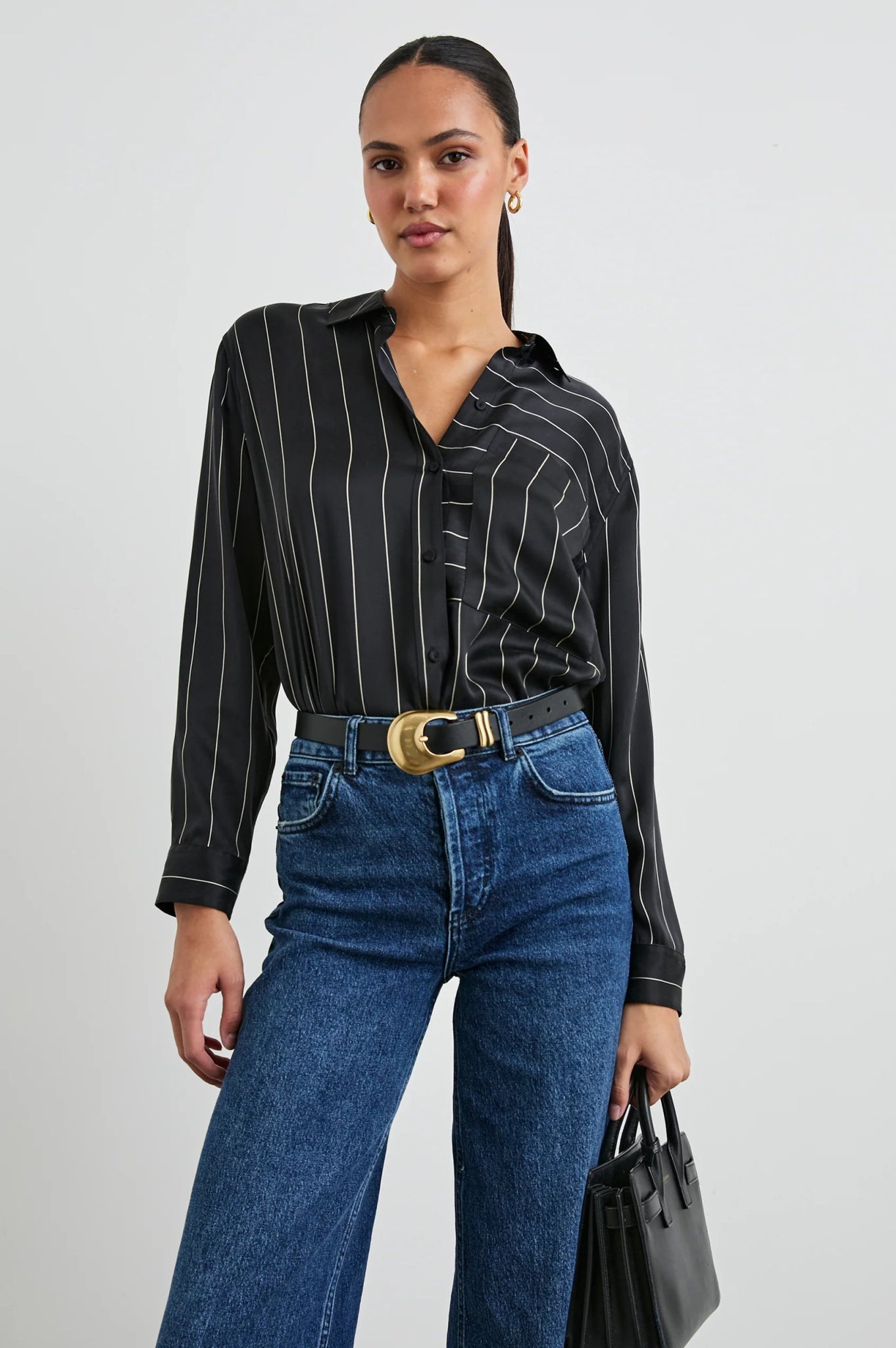 Spencer Silk Button Down Top - The Collective Park City