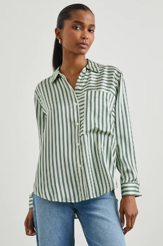 Spencer Silk Button Down Top - The Collective Park City