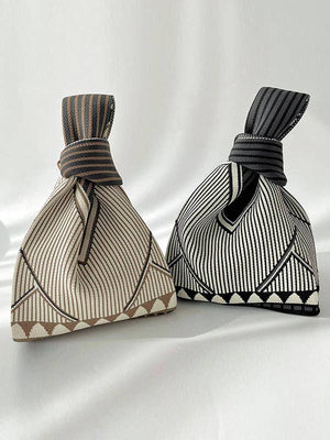 Split - Joint Striped Woven Bags Handbags - The Collective Park City