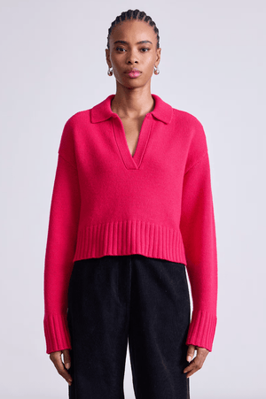 Split Neck Henley Sweater - The Collective Park City