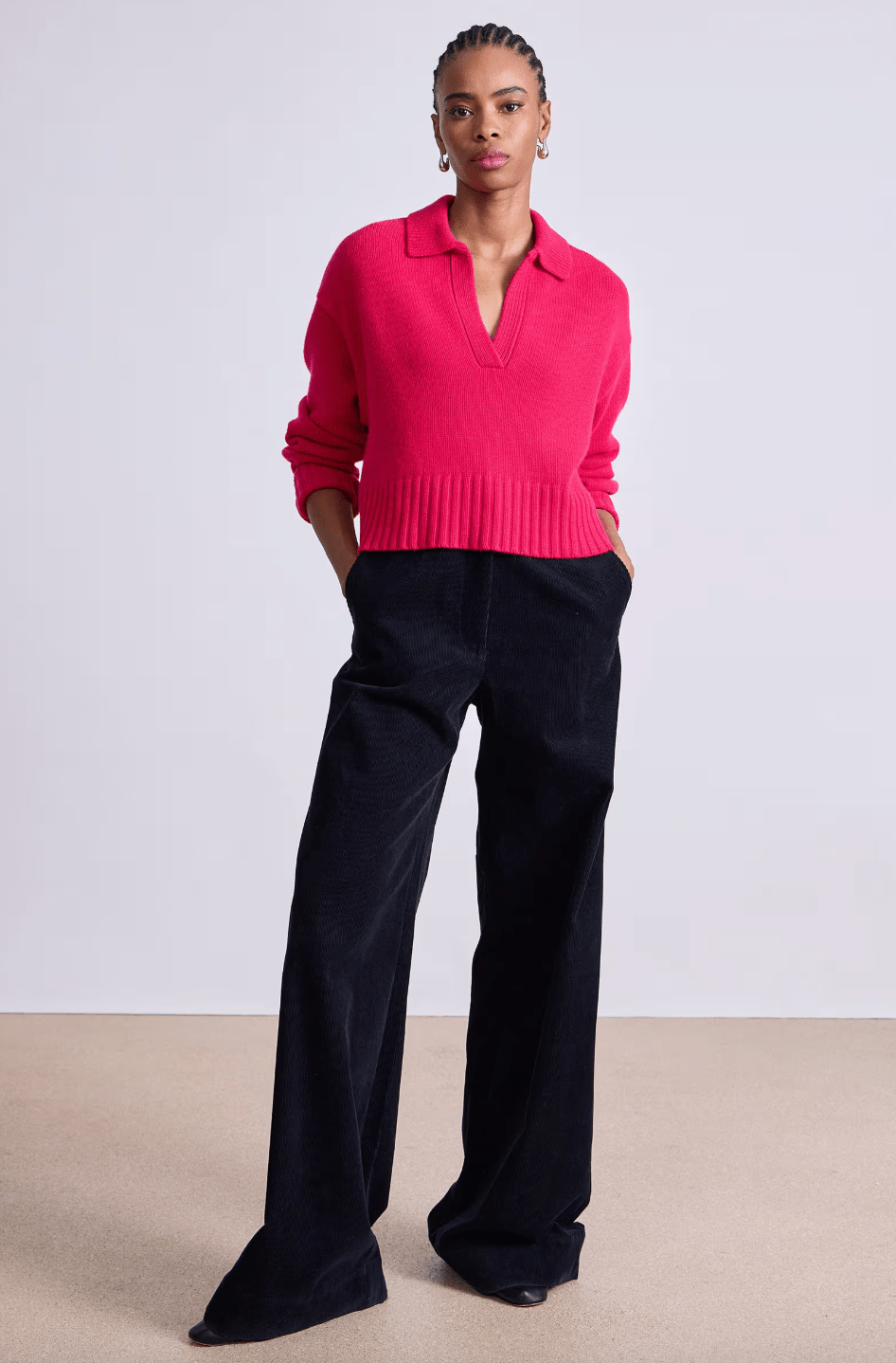 Split Neck Henley Sweater - The Collective Park City