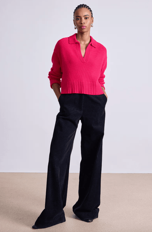 Split Neck Henley Sweater - The Collective Park City