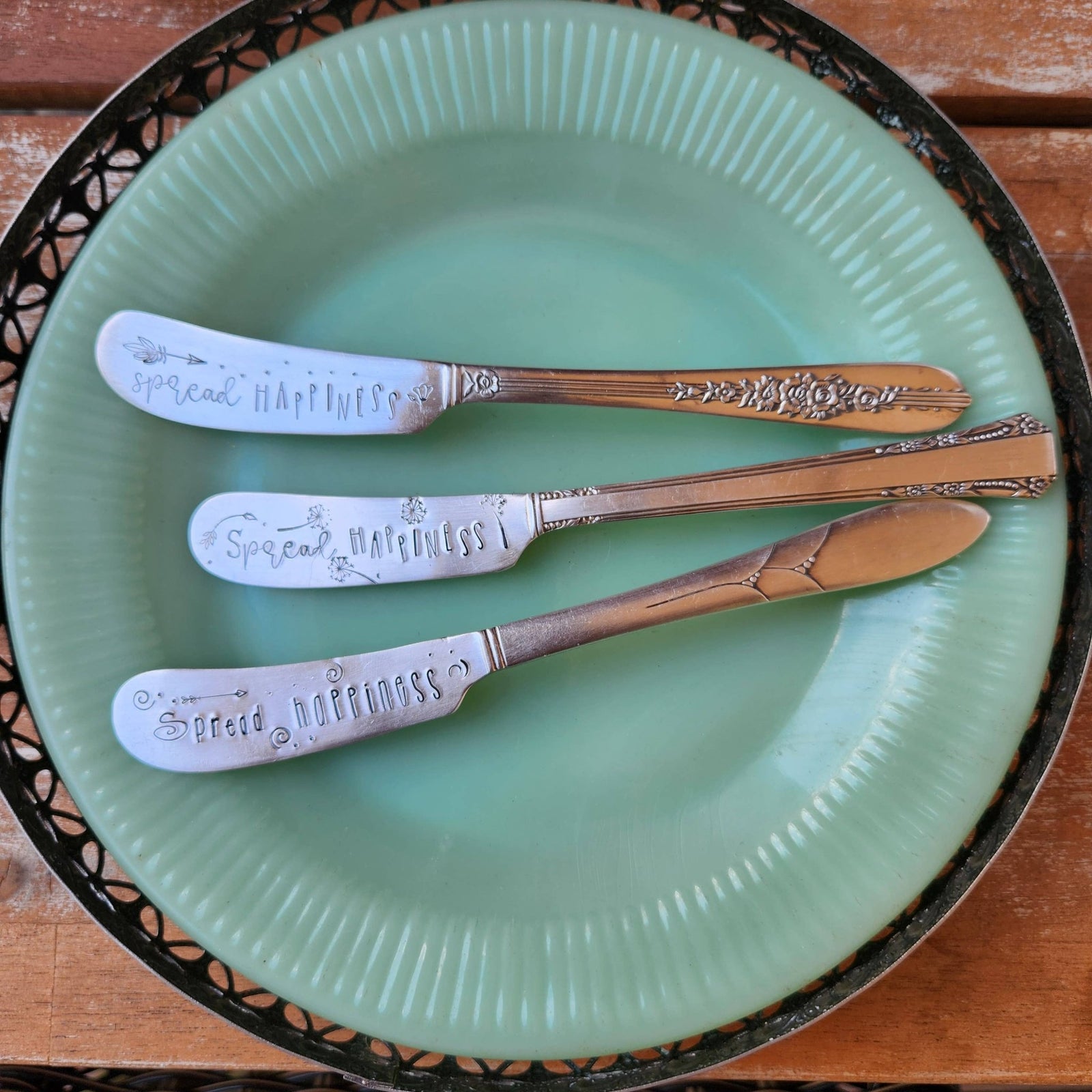 SPREAD HAPPINESS Vintage Cheese Knife - The Collective Park City