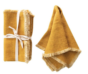 Square Linen Napkins with Fringe - The Collective Park City