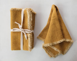 Square Linen Napkins with Fringe - The Collective Park City