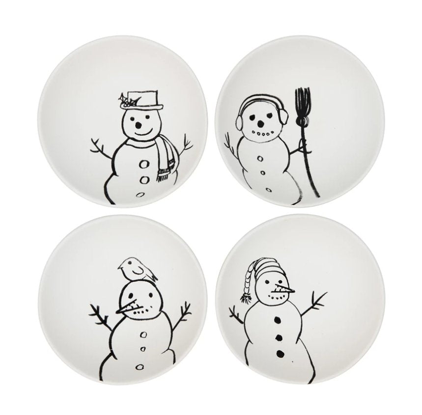 Stoneware Snowman Bowl - The Collective Park City