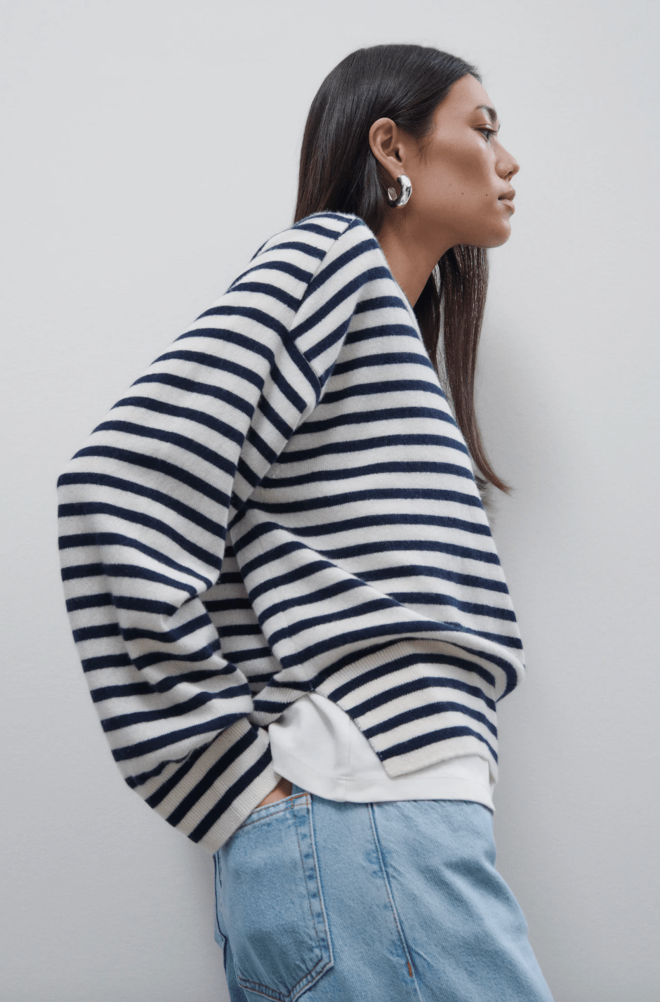 Striped Crewneck L/S Sweater - The Collective Park City