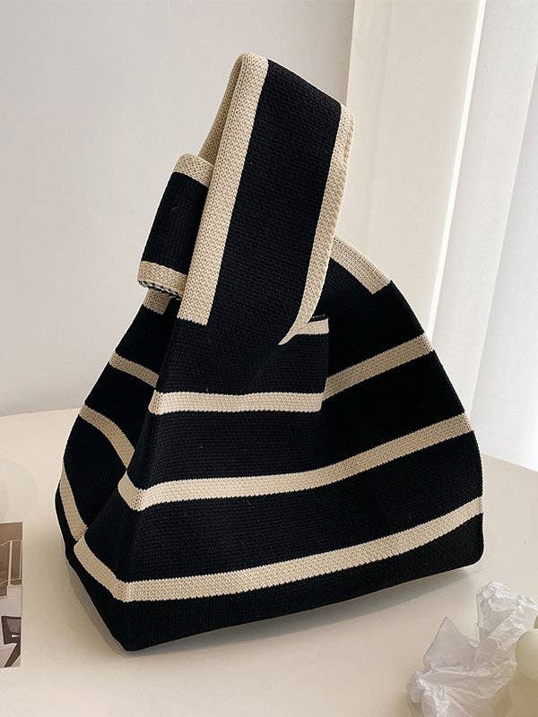Striped Knit Wristlet Bag - The Collective Park City
