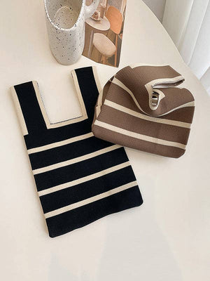 Striped Knit Wristlet Bag - The Collective Park City