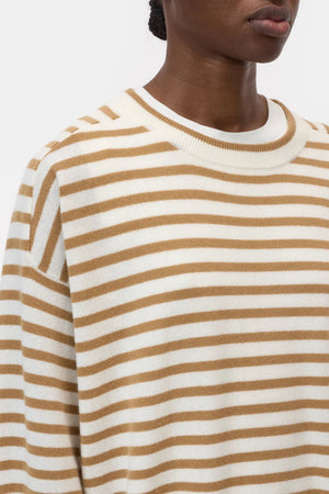 Striped Long - Sleeve Cashmere Sweater - The Collective Park City