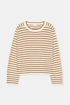 Striped Long - Sleeve Cashmere Sweater - The Collective Park City