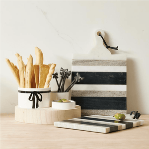 Striped Marble Board with Handle - The Collective Park City