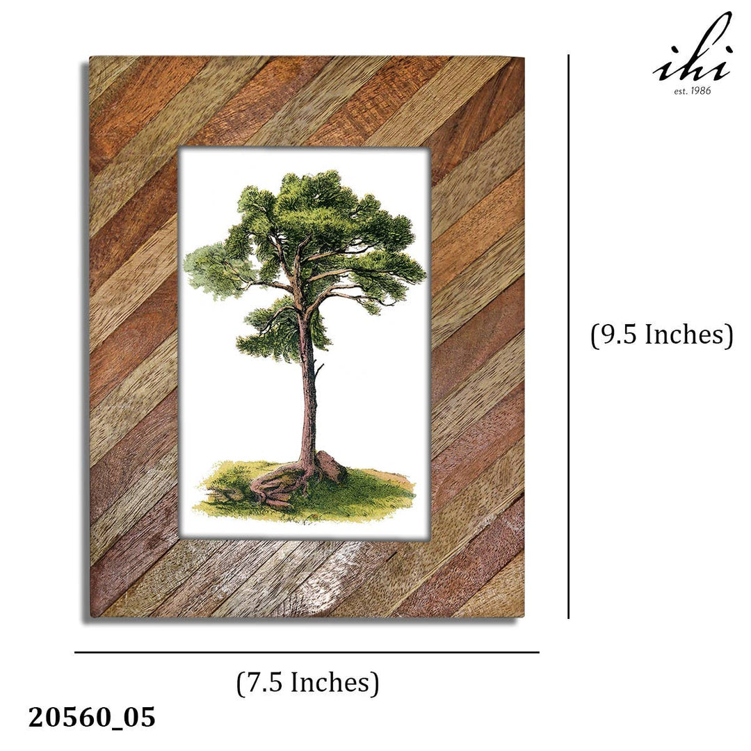 Striped Multi - Wood Photo Frames, assorted 3 , price of each - The Collective Park City