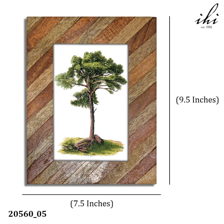 Striped Multi - Wood Photo Frames, assorted 3 , price of each - The Collective Park City