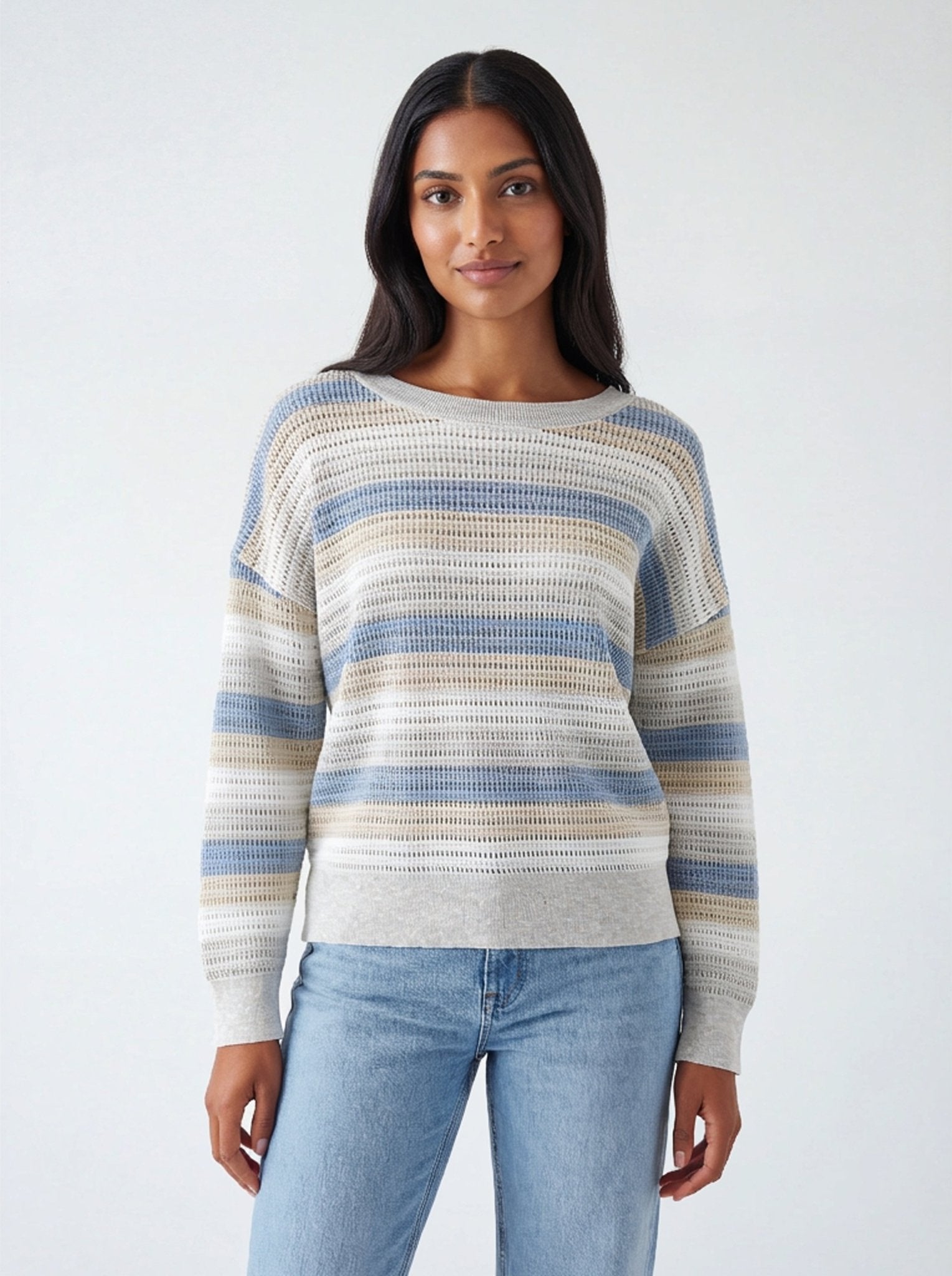 Striped Pullover Sweater - The Collective Park City