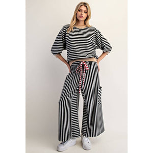 Striped Relaxed Cozy Pants - The Collective Park City