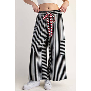 Striped Relaxed Cozy Pants - The Collective Park City