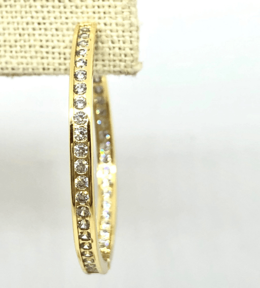 Studded Bezel Hoop - The Collective Park City