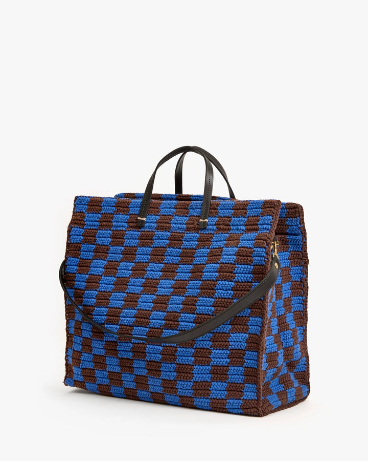 Summer Simple Tote - Blue &amp; Chocolate - The Collective Park City