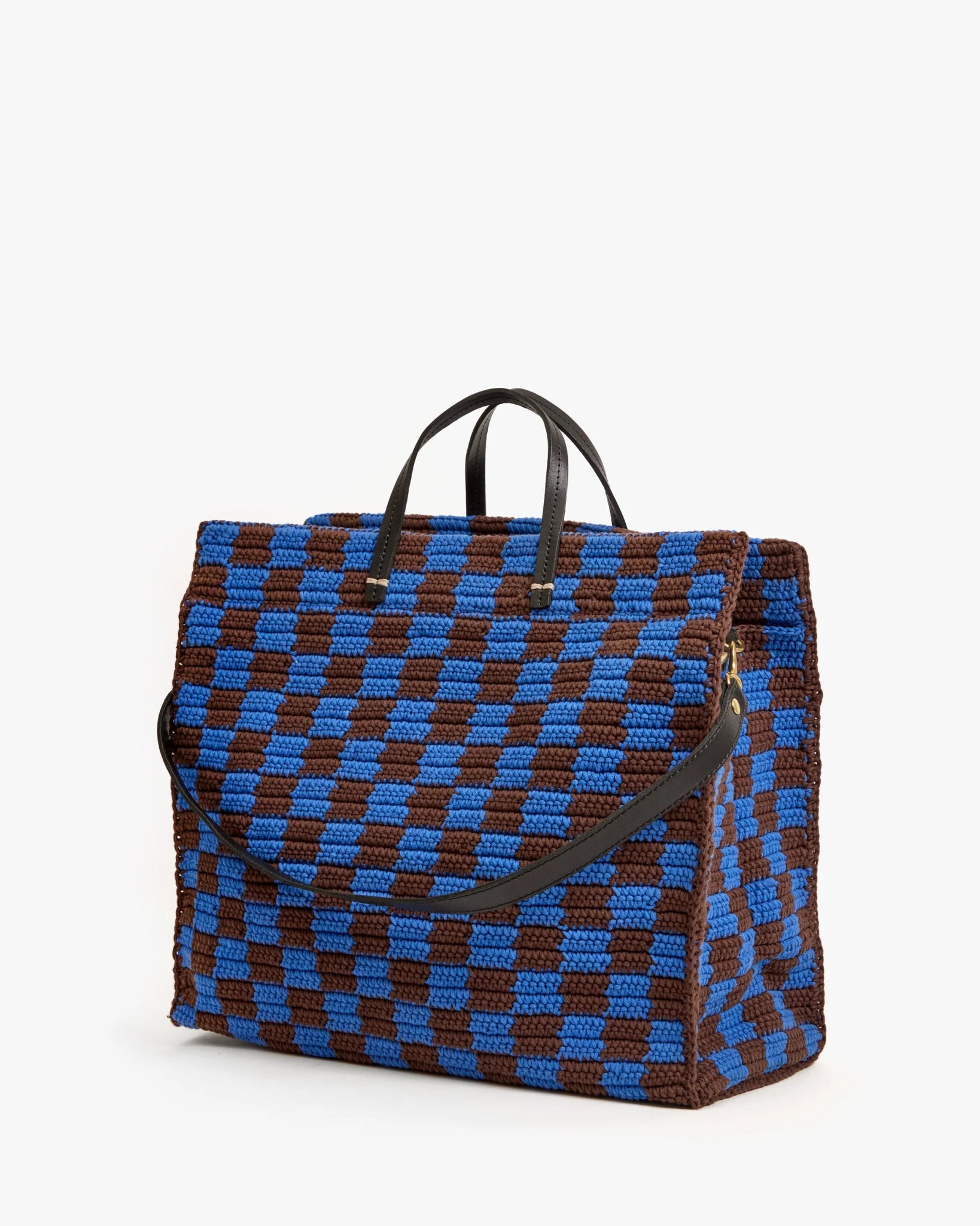 Summer Simple Tote - Blue & Chocolate - The Collective Park City