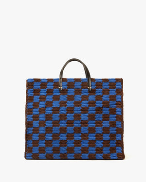 Summer Simple Tote - Blue & Chocolate - The Collective Park City