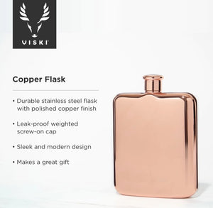 Summit Polished Copper Plated Flask - The Collective Park City