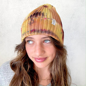Sunflower Hand - dyed Beanie Hat - The Collective Park City
