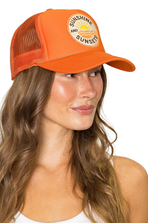 Sunshine & Sunsets Trucker Hat - Orange - The Collective Park City