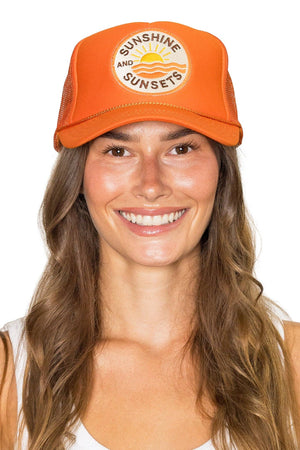 Sunshine & Sunsets Trucker Hat - Orange - The Collective Park City