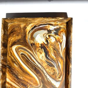 Swirl Brown Hand Poured Resin Tray - The Collective Park City