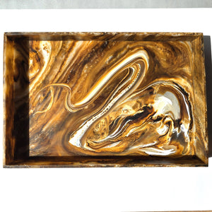 Swirl Brown Hand Poured Resin Tray - The Collective Park City