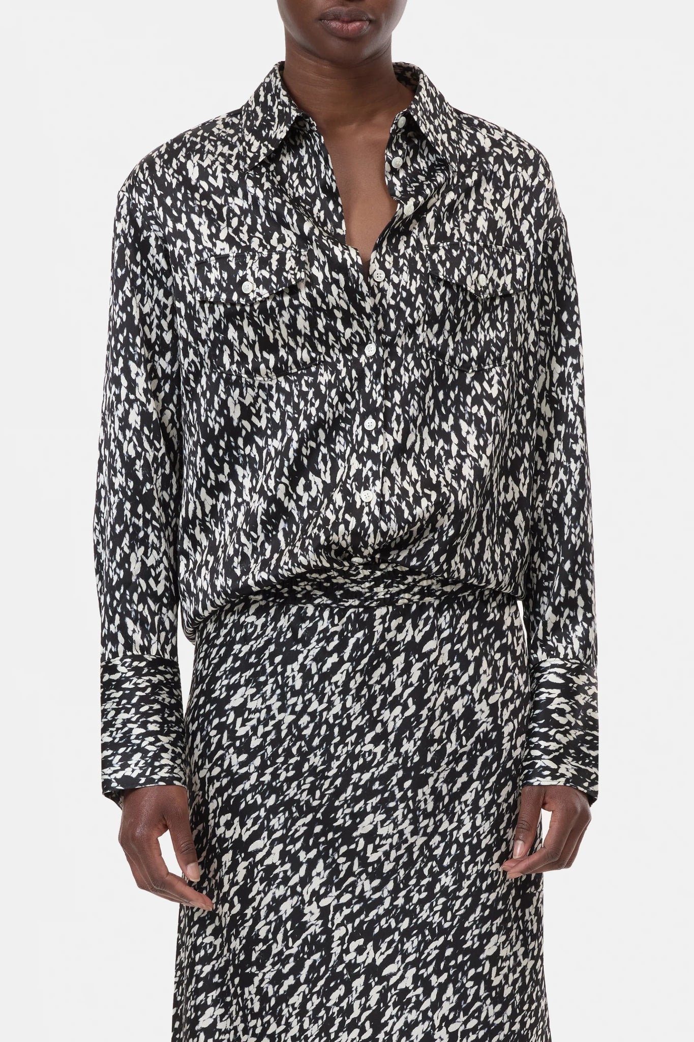 Tailored Button - Down Blouse - The Collective Park City