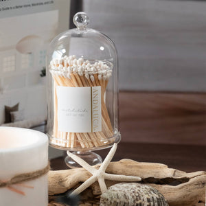 Tall Glass Jar with Lid & 120 Wooden White Matches - The Collective Park City