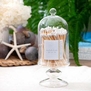 Tall Glass Jar with Lid & 120 Wooden White Matches - The Collective Park City