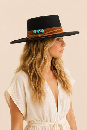 Tasha Boater Crown Hat - The Collective Park City