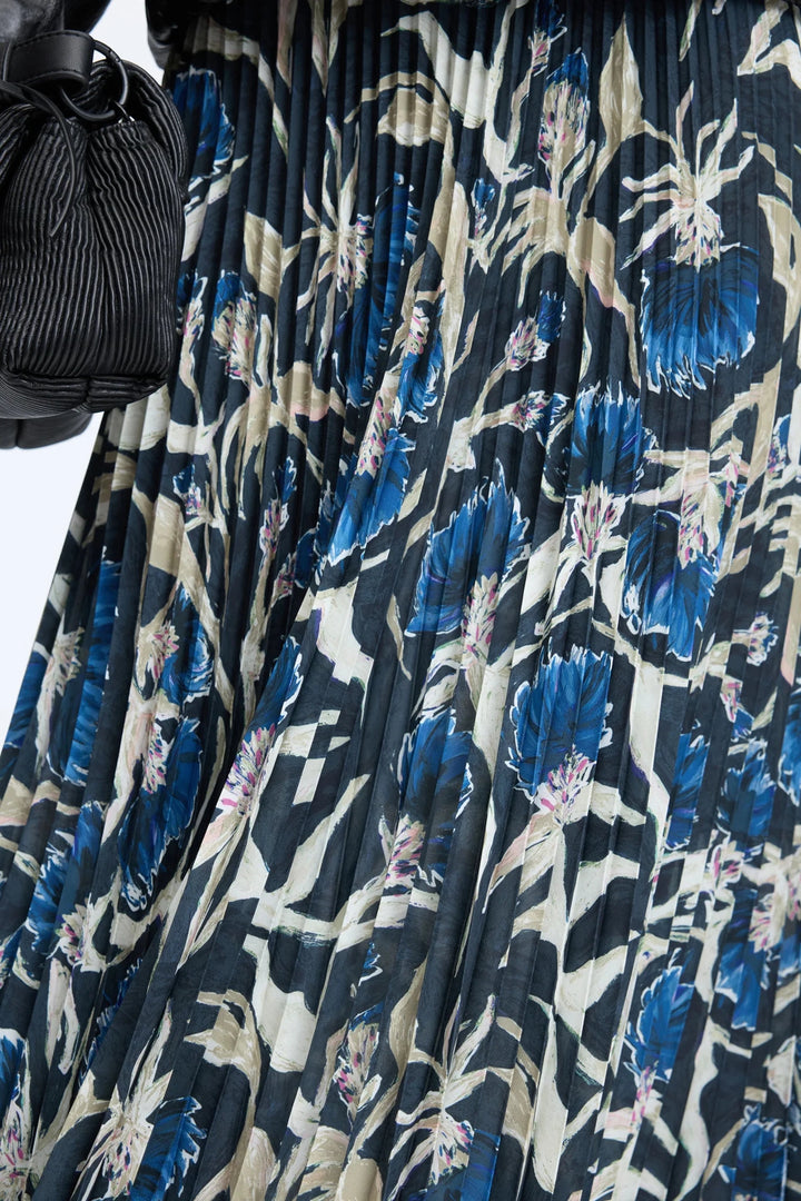 Taulla Midi Skirt - Black Print - The Collective Park City