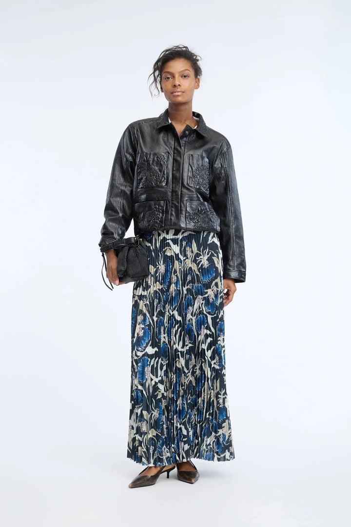 Taulla Midi Skirt - Black Print - The Collective Park City