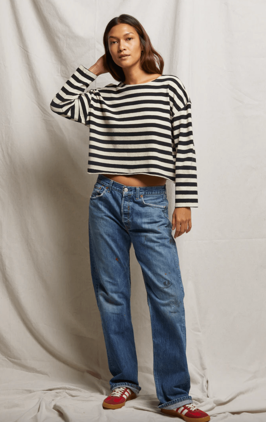 taylor Recycled Cotton Striped L/S Tee - The Collective Park City