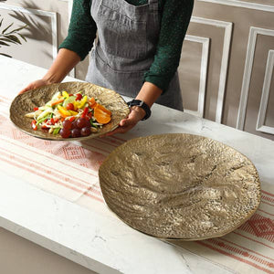 Textured Gold Aluminum Dish - The Collective Park City