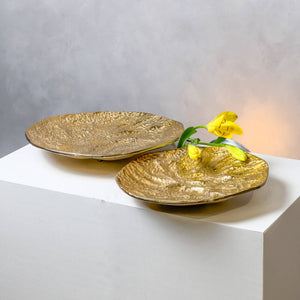 Textured Gold Aluminum Dish - The Collective Park City
