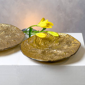 Textured Gold Aluminum Dish - The Collective Park City