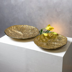 Textured Gold Aluminum Dish - The Collective Park City