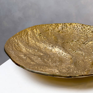 Textured Gold Aluminum Dish - The Collective Park City