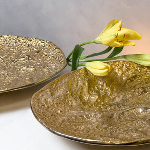 Textured Gold Aluminum Dish - The Collective Park City
