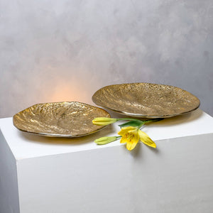 Textured Gold Aluminum Dish - The Collective Park City