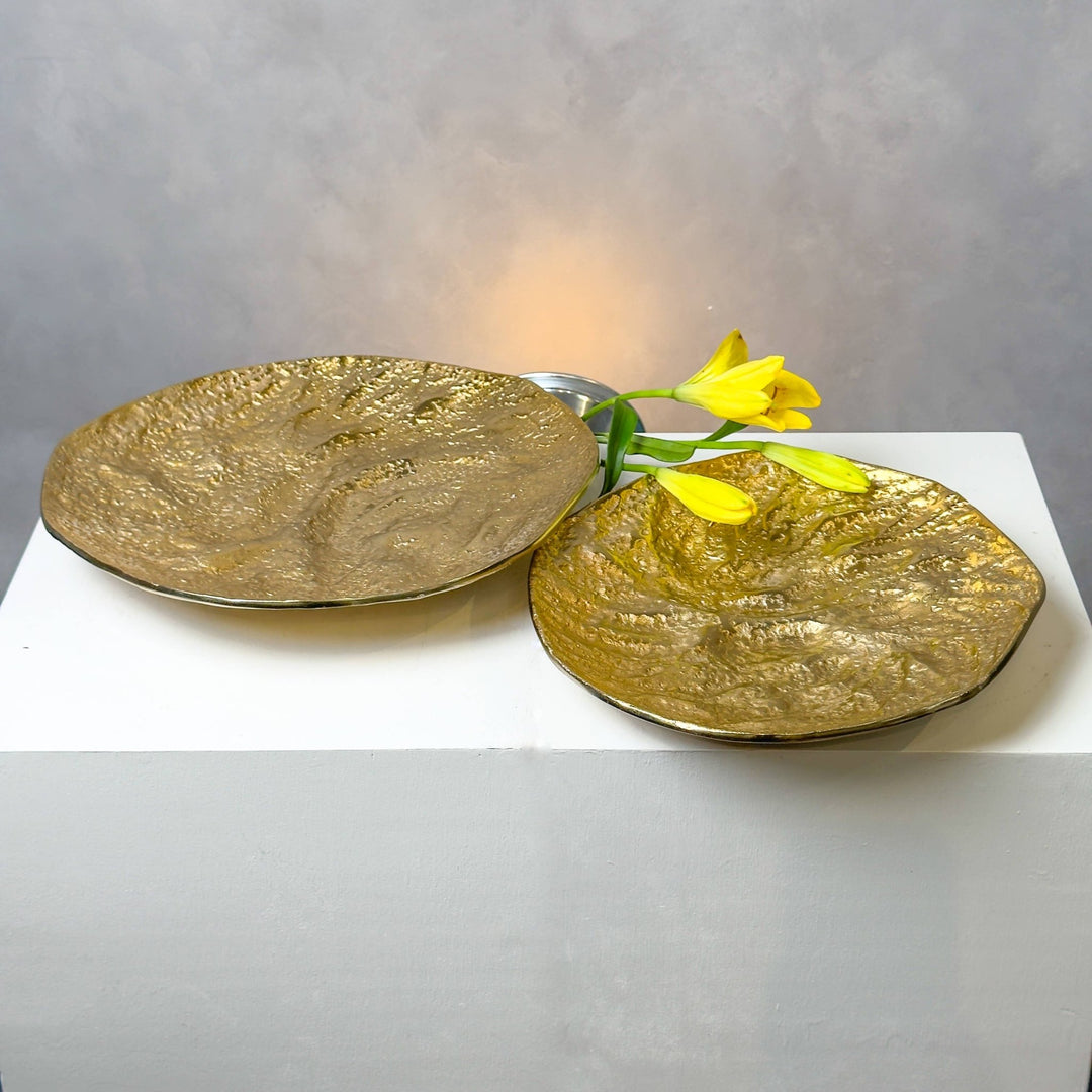 Textured Gold Aluminum Dish - The Collective Park City