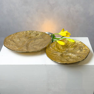 Textured Gold Aluminum Dish - The Collective Park City