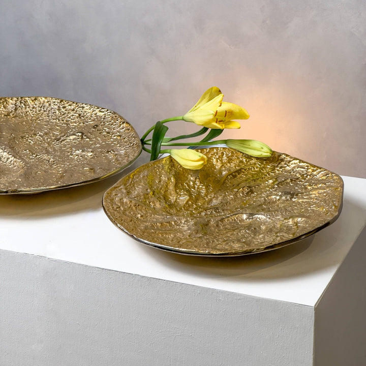 Textured Gold Aluminum Dish - The Collective Park City