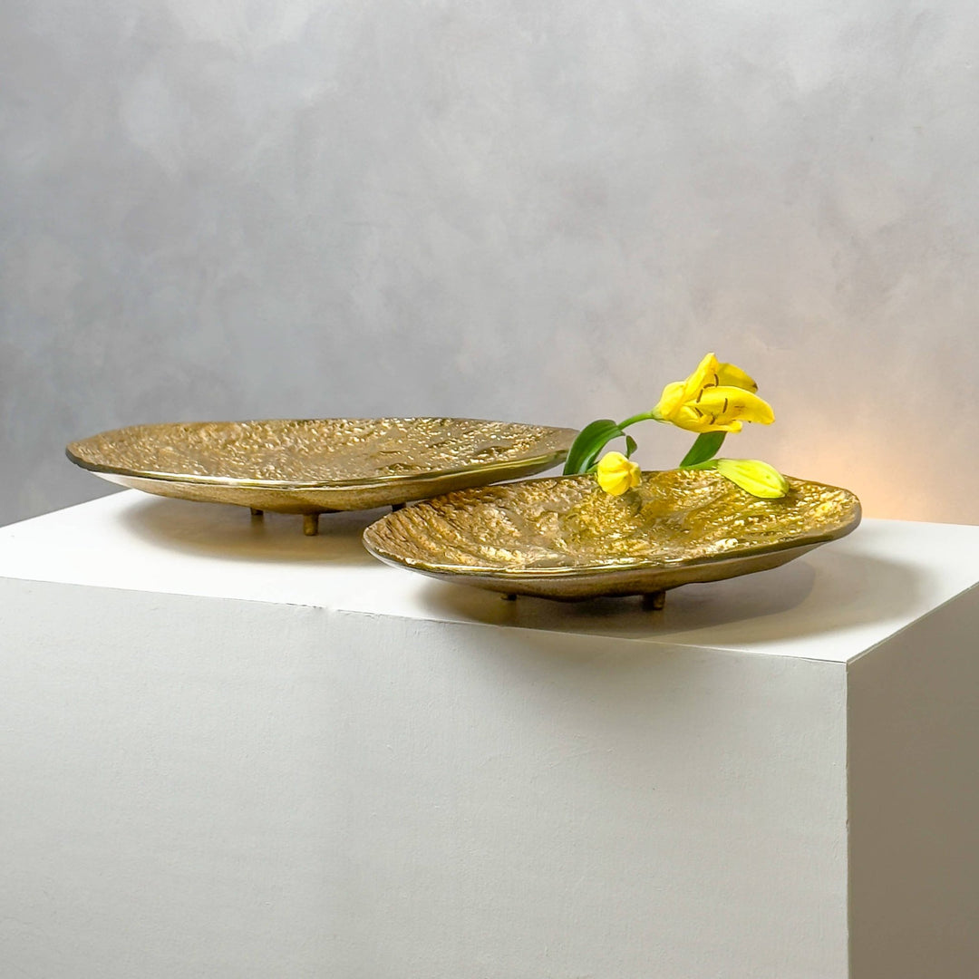 Textured Gold Aluminum Dish - The Collective Park City